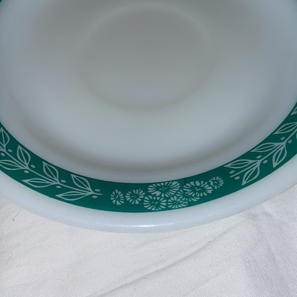 Pyrex By Corning Tableware Vintage Turquoise Laurel Leaf Band Saucer - Picture 3 of 4